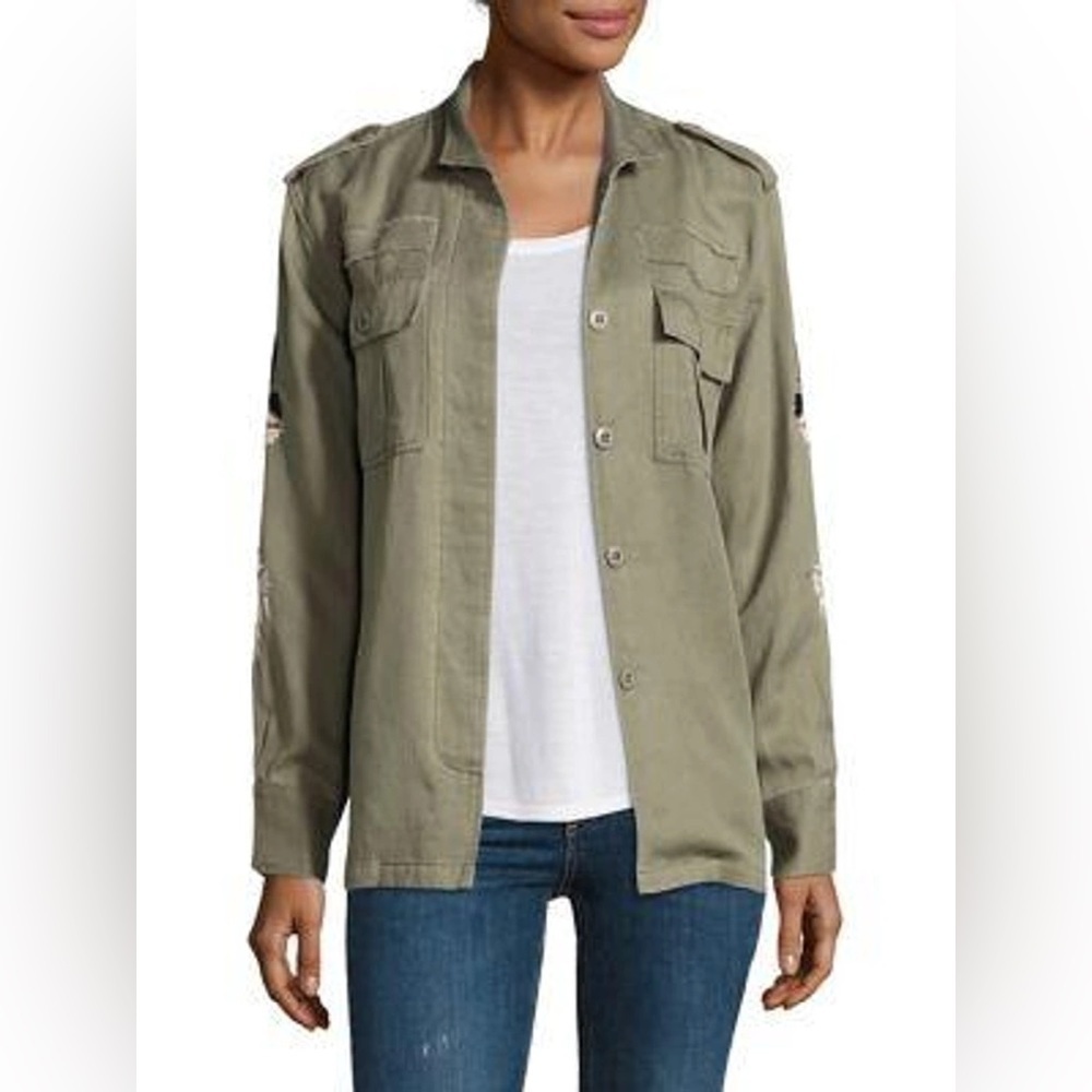 Rails Elliot Aztec Embroidery Military Jacket In Green (120) - Picture 2 of 10